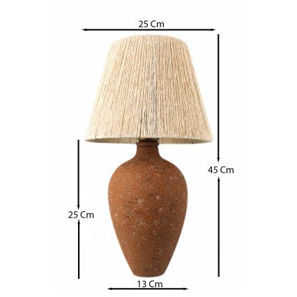 Bordlampe 1xE27/40W/230V brun/cremefarvet