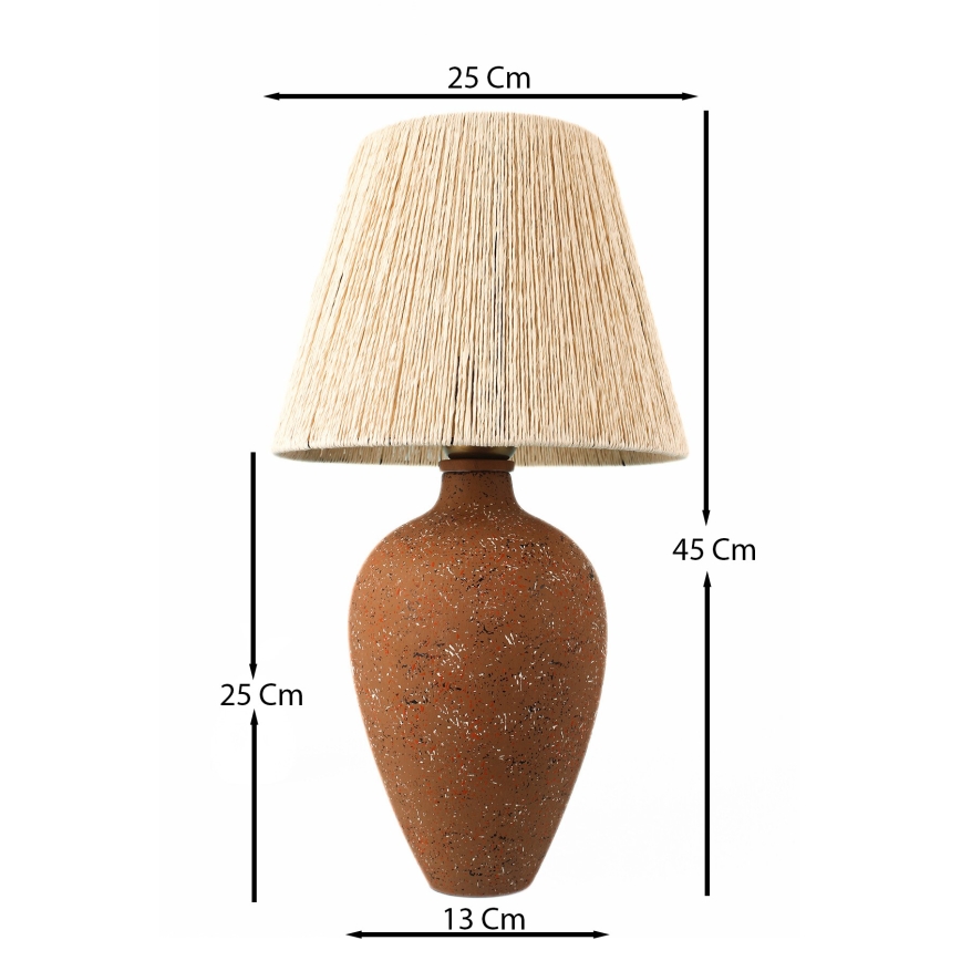 Bordlampe 1xE27/40W/230V brun/cremefarvet