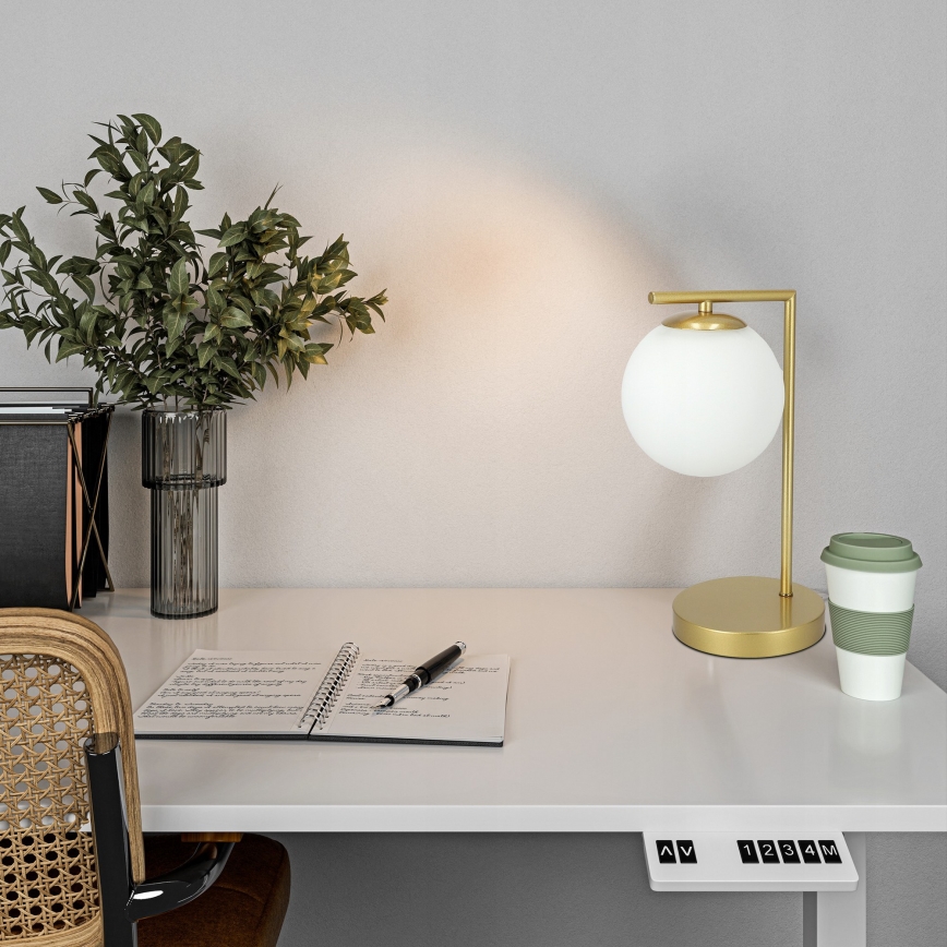 Bordlampe 1xE27/40W/230V guld/hvid