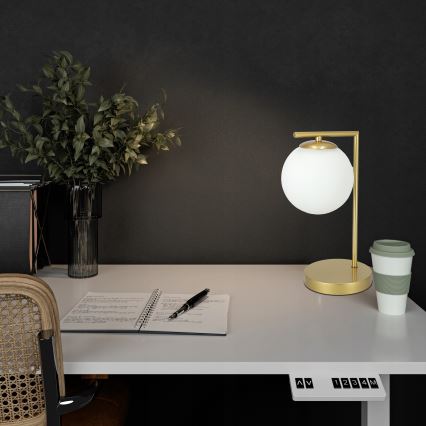 Bordlampe 1xE27/40W/230V guld/hvid