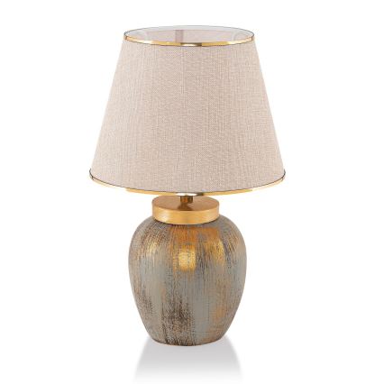 Bordlampe 1xE27/40W/230V guldfarvet/beige