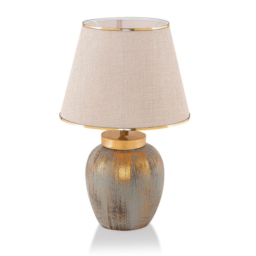 Bordlampe 1xE27/40W/230V guldfarvet/beige