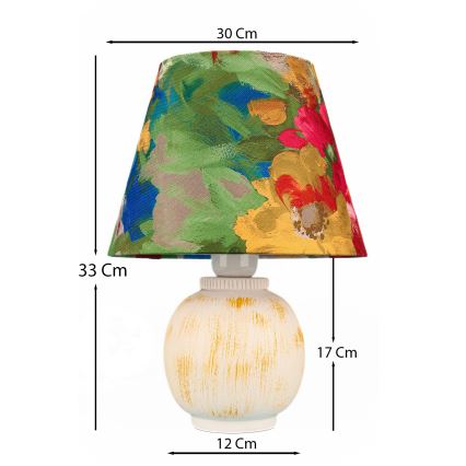 Bordlampe 1xE27/40W/230V hvid/farverig