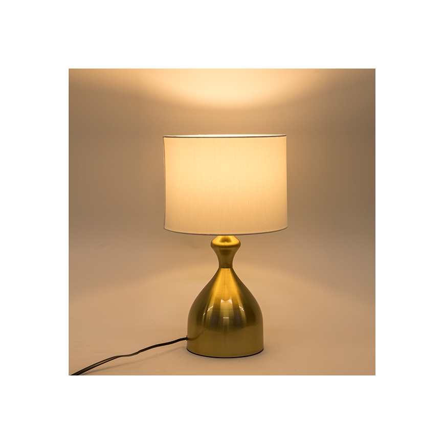 Bordlampe 1xE27/40W/230V hvid/guldfarvet