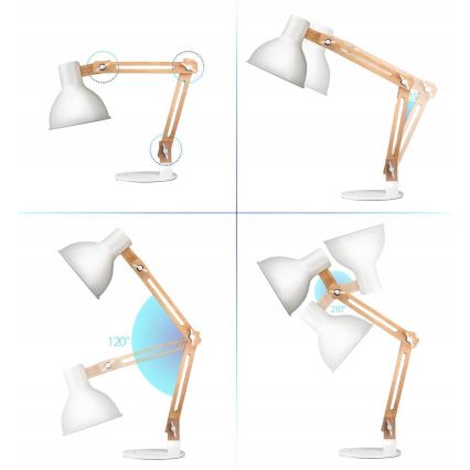 Bordlampe 1xE27/40W/230V hvid