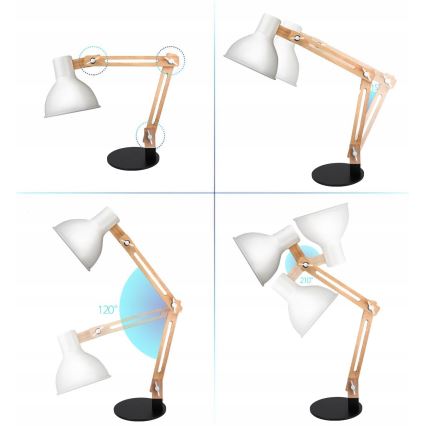 Bordlampe 1xE27/40W/230V hvid/sort