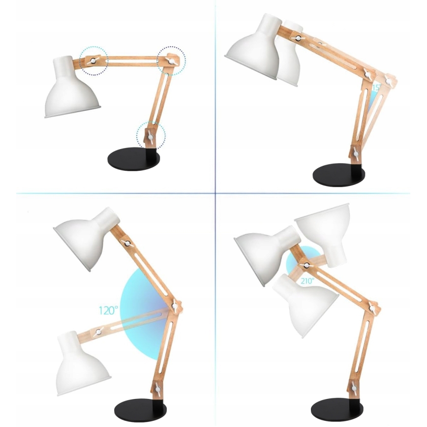 Bordlampe 1xE27/40W/230V hvid/sort