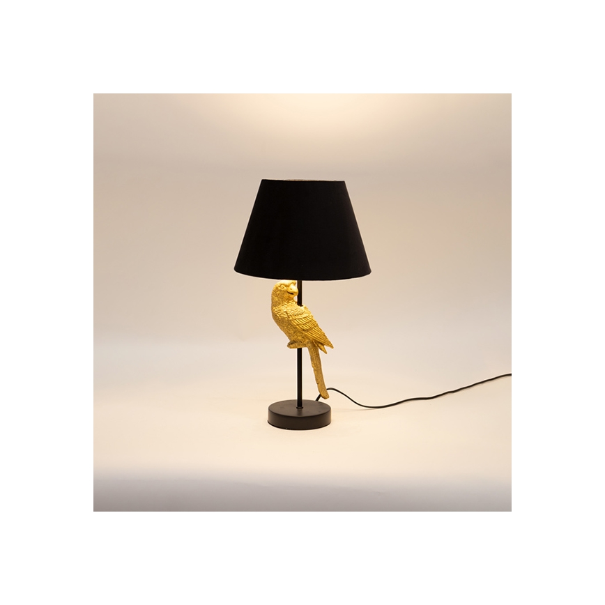 Bordlampe 1xE27/40W/230V sort/guldfarvet