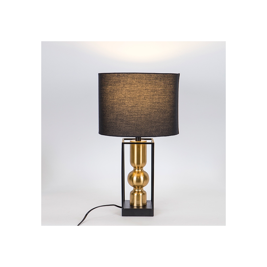 Bordlampe 1xE27/40W/230V sort/guldfarvet