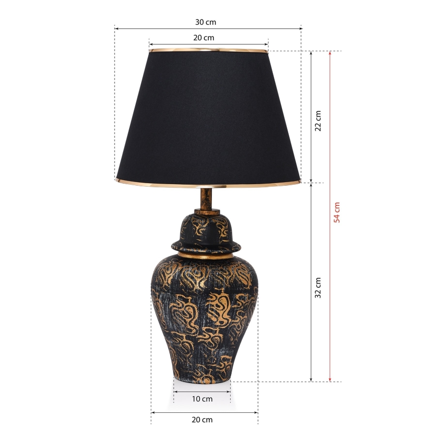 Bordlampe 1xE27/40W/230V sort