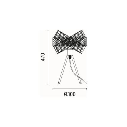 Bordlampe 1xE27/40W/230V sort