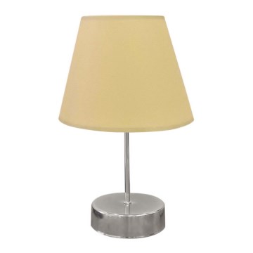 Bordlampe 1xE27/60W/230V beige/skinnende krom