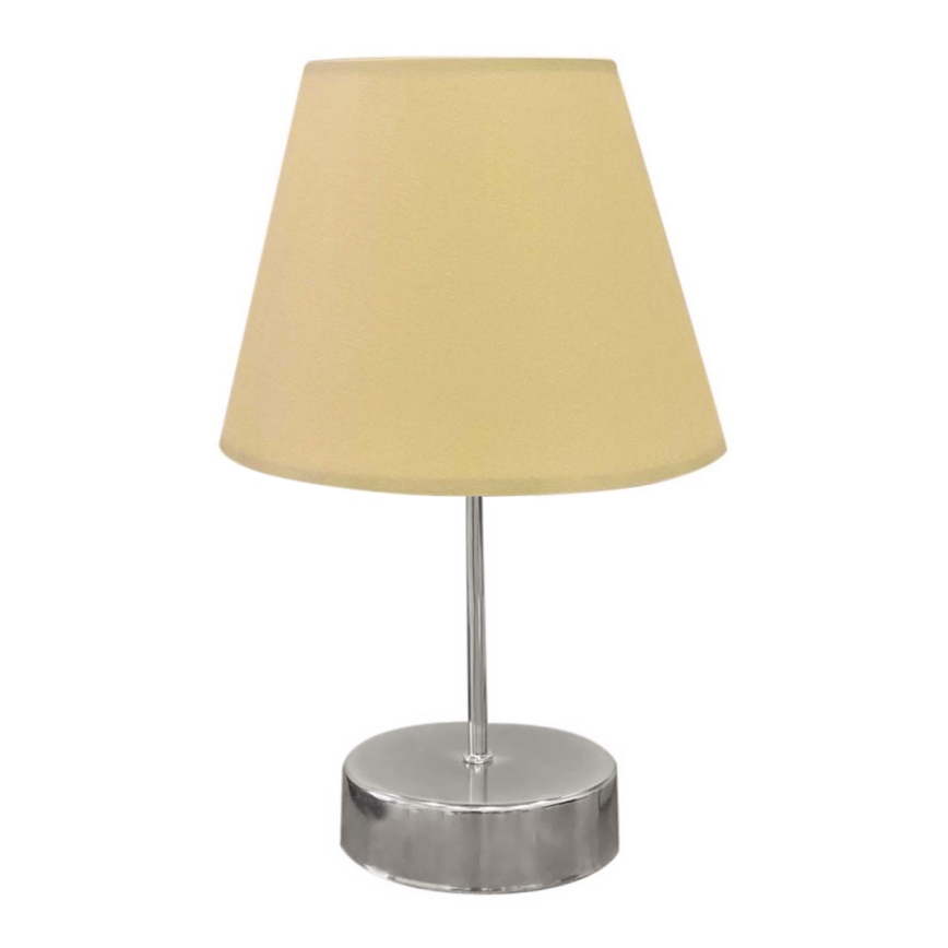 Bordlampe 1xE27/60W/230V beige/skinnende krom