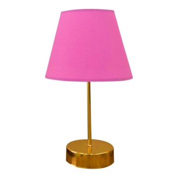 Bordlampe 1xE27/60W/230V lyserød/kobber