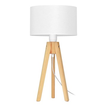 Bordlampe ALBA 1xE27/15W/230V hvid/fyrretræ