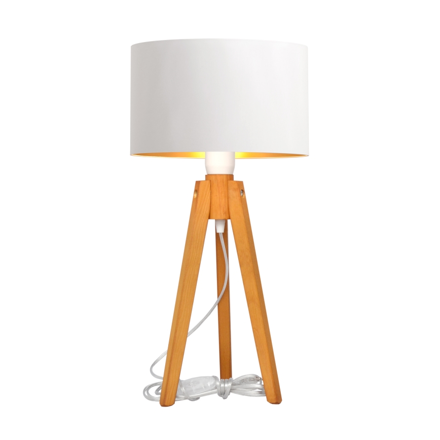 Bordlampe ALBA 1xE27/15W/230V hvid/guldfarvet/eg