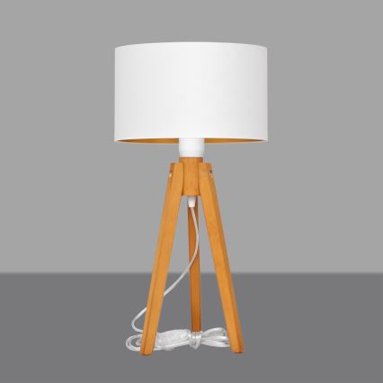 Bordlampe ALBA 1xE27/15W/230V hvid/guldfarvet/eg