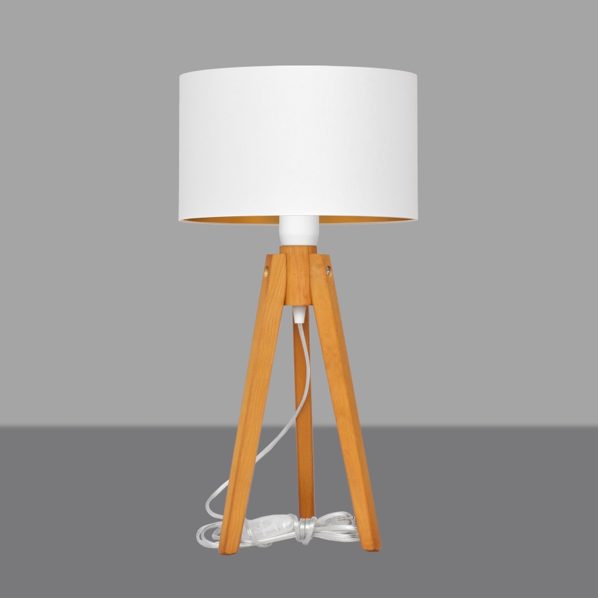 Bordlampe ALBA 1xE27/15W/230V hvid/guldfarvet/eg