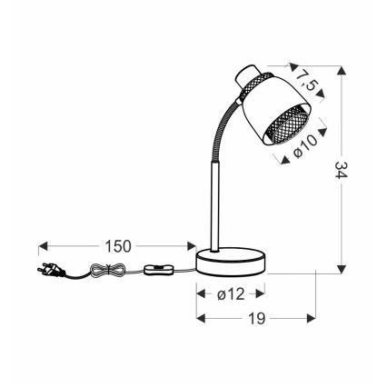 Bordlampe ALEKSANDRIA 1xE14/40W/230V sort/guldfarvet