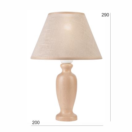 Bordlampe AMFORA 1xE27/60W/230V beige/bøg