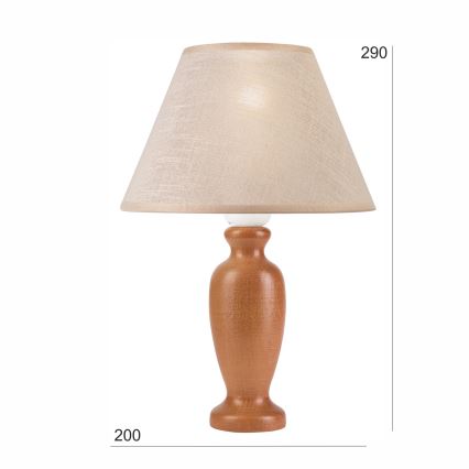 Bordlampe AMFORA 1xE27/60W/230V brun/bøg