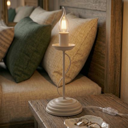 Bordlampe ANTON 1xE14/60W/230V beige