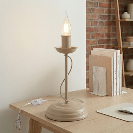 Bordlampe ANTON 1xE14/60W/230V beige