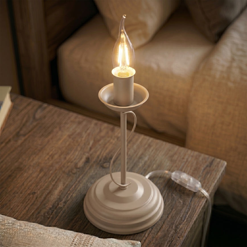 Bordlampe ANTON 1xE14/60W/230V beige