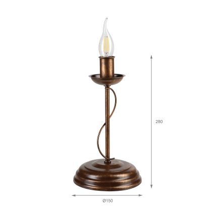 Bordlampe ANTON 1xE14/60W/230V bronzefarvet
