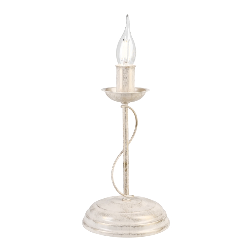 Bordlampe ANTON 1xE14/60W/230V hvid patina