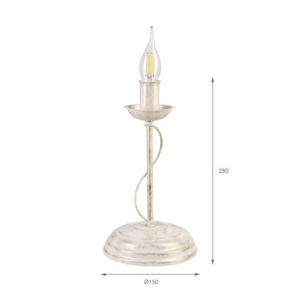 Bordlampe ANTON 1xE14/60W/230V hvid patina