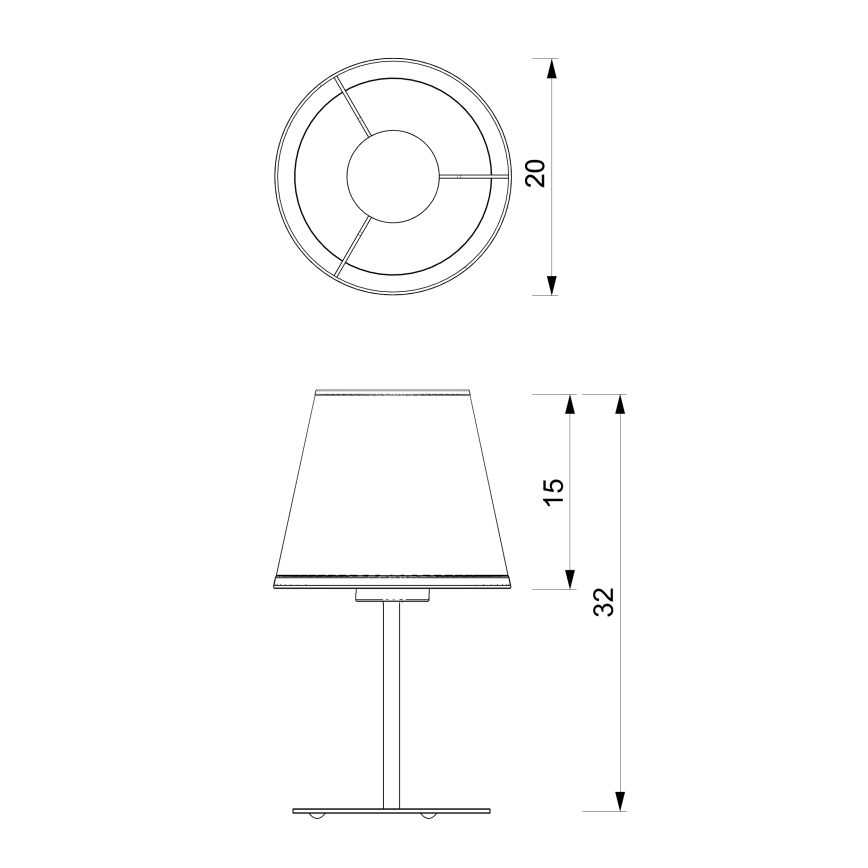 Bordlampe ARDEN 1xE27/15W/230V beige
