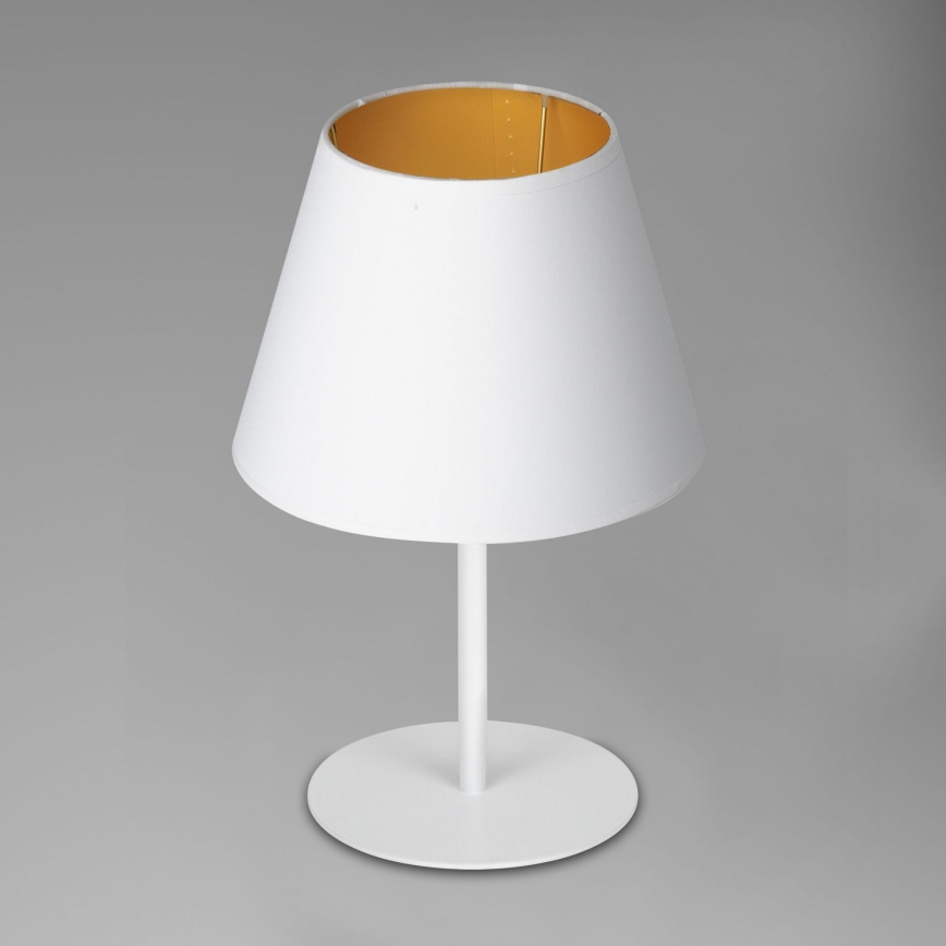 Bordlampe ARDEN 1xE27/60W/230V diameter 20 cm hvid/gylden