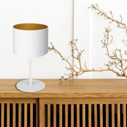 Bordlampe ARDEN 1xE27/60W/230V pr. 18 cm hvid/guld