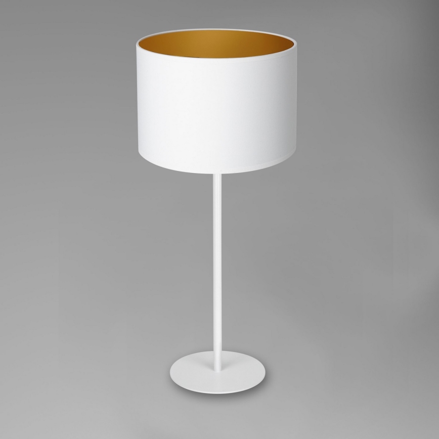 Bordlampe ARDEN 1xE27/60W/230V Ø 25 cm hvid/guld