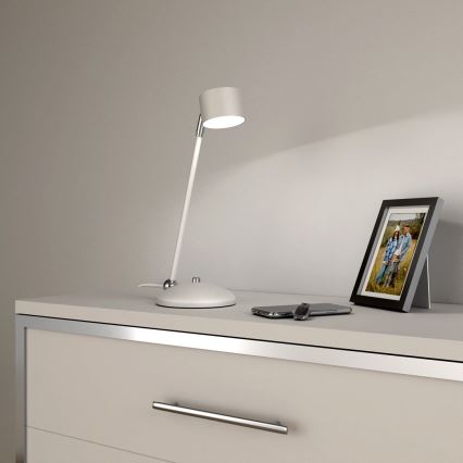 Bordlampe ARENA 1xGX53/11W/230V hvid/skinnende krom