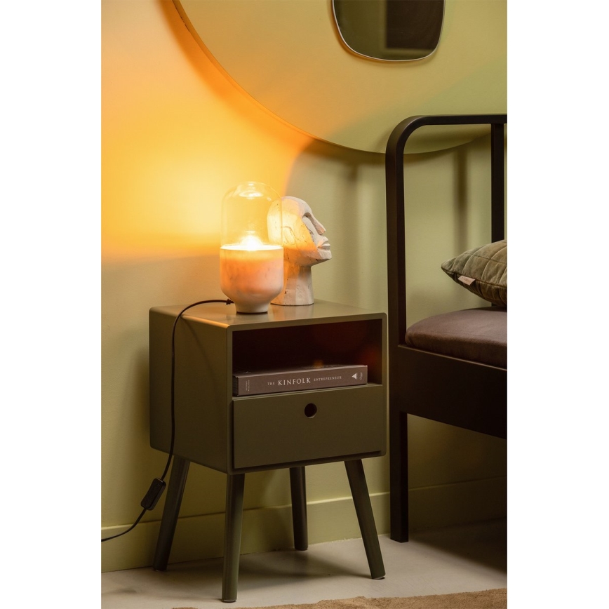 Bordlampe ASEL 1xE27/25W/230V marmor hvid