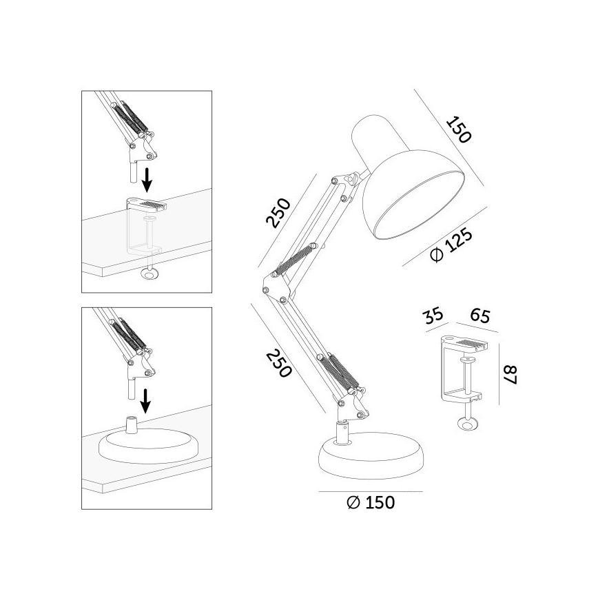 Bordlampe AURIQ 1xE27/60W/230V blå