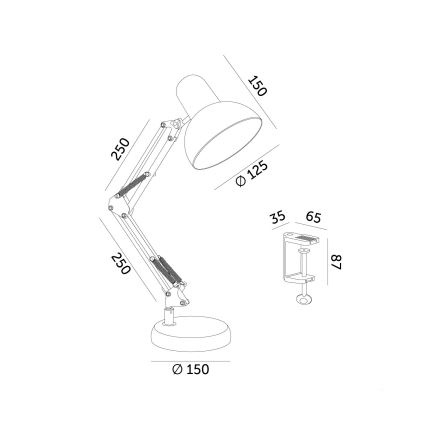 Bordlampe AURIQ 1xE27/60W/230V hvid