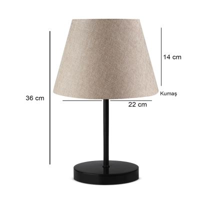 Bordlampe AYD 1xE27/40W/230V beige/sort