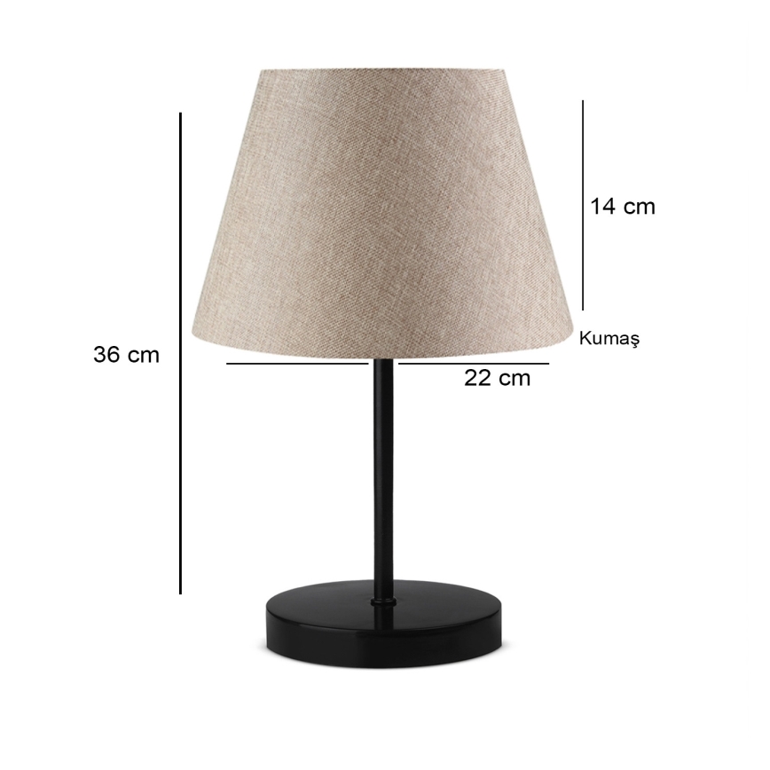 Bordlampe AYD 1xE27/40W/230V beige/sort