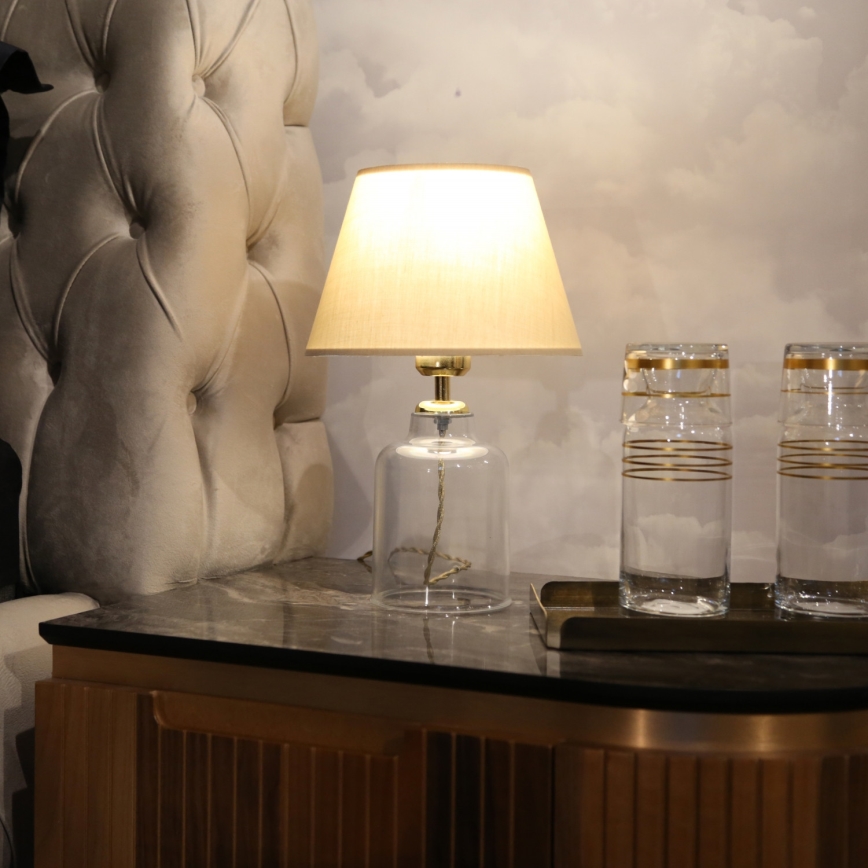 Bordlampe AYD 1xE27/40W/230V beige/transparent
