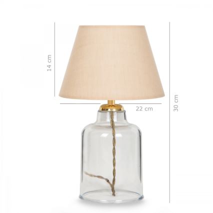 Bordlampe AYD 1xE27/40W/230V beige/transparent