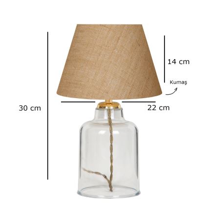 Bordlampe AYD 1xE27/40W/230V brun/klar