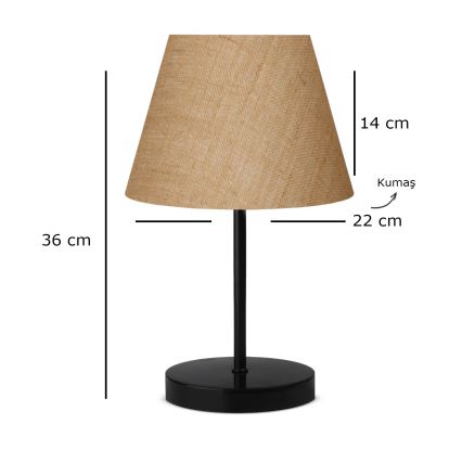 Bordlampe AYD 1xE27/40W/230V brun/sort
