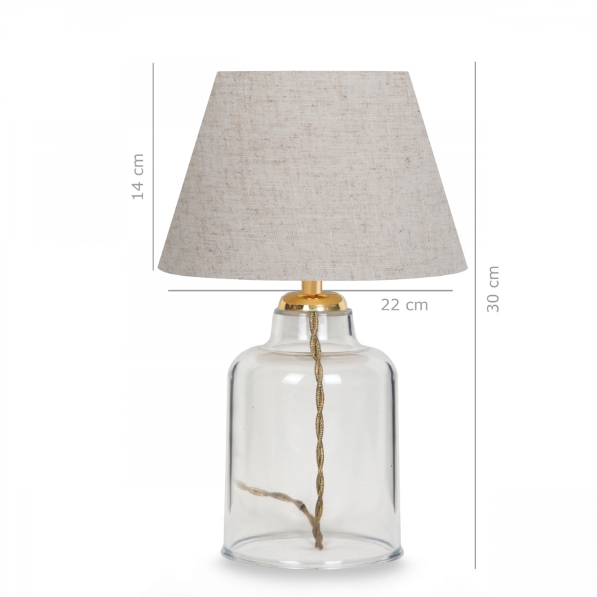 Bordlampe AYD 1xE27/40W/230V creme / klar