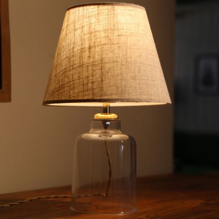 Bordlampe AYD 1xE27/40W/230V grå/gennemsigtig