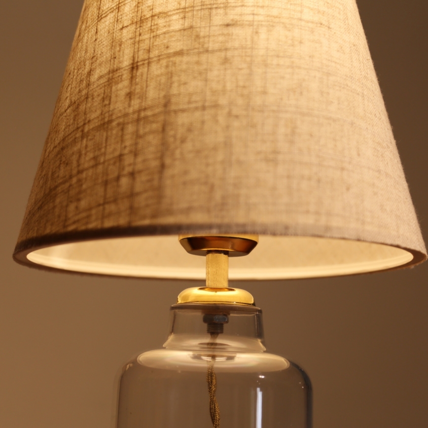 Bordlampe AYD 1xE27/40W/230V grå/gennemsigtig