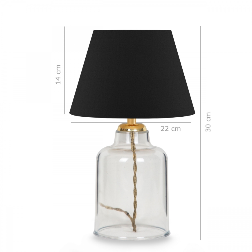 Bordlampe AYD 1xE27/40W/230V sort/klar