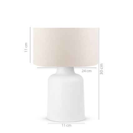 Bordlampe AYD 1xE27/60W/230V beige/hvid